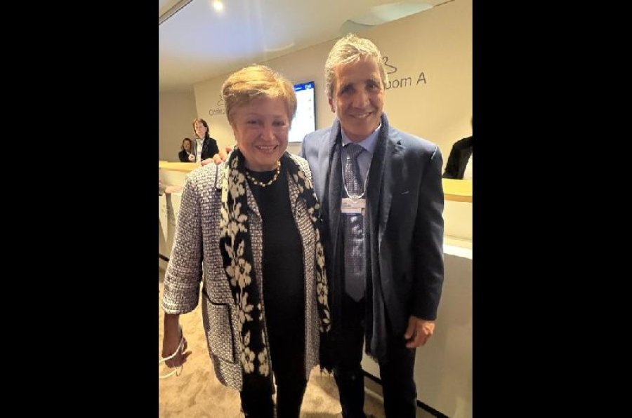 Elogios del FMI a la Argentina tras un encuentro entre Georgieva y Caputo en&nbsp;Davos
